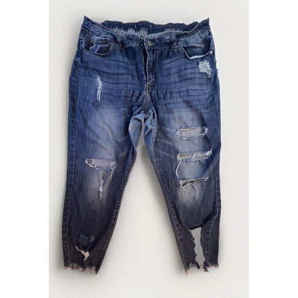 2003 Kancan Los Angeles Womens Jeans Size 3XL  Rips W38 Stretches To W44 C Pic‎ - Picture 2 of 13